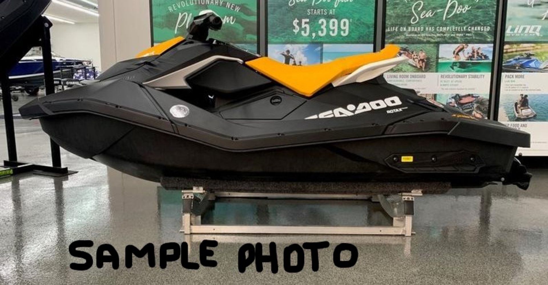 A BRP SeaDoo Spark 2 up 900h Jet Ski, black, VIN No.YDV55335B121 (new, in packing crate).