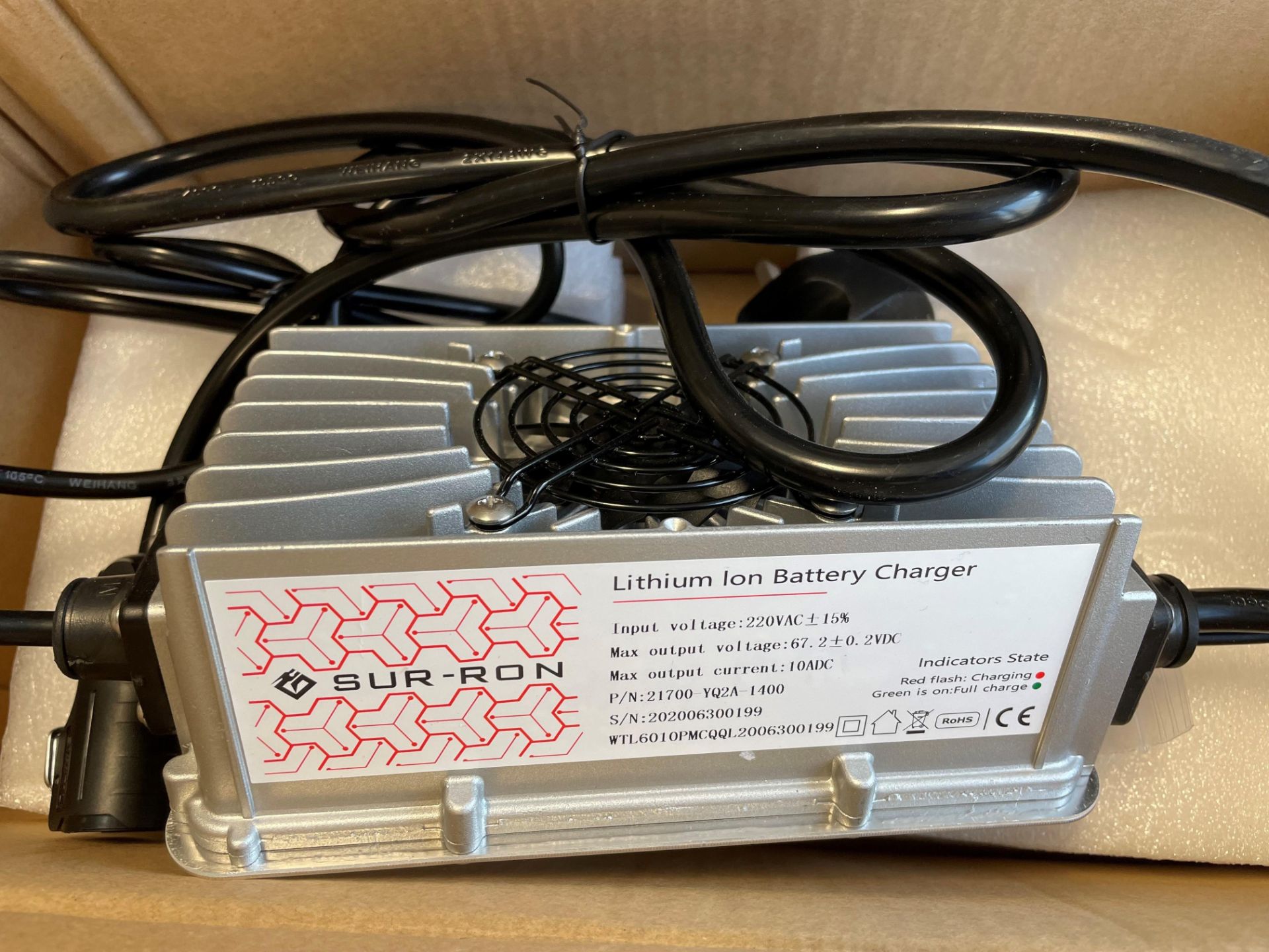 A Sur-ron Electric Motorbike Battery Charger (as new).