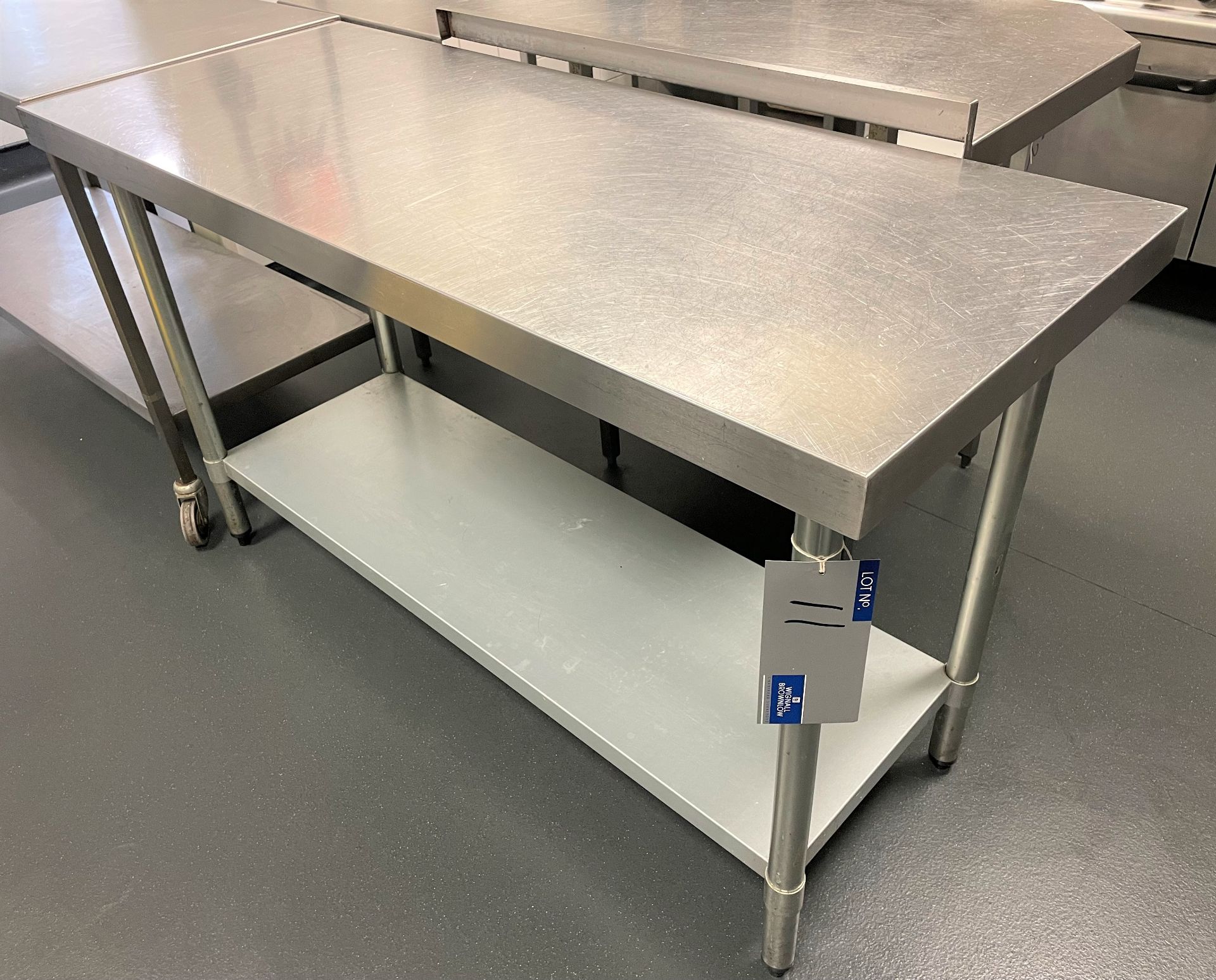 A Vogue Stainless Steel Bench with undershelf, 1500mm x 600mm x 900mm h.