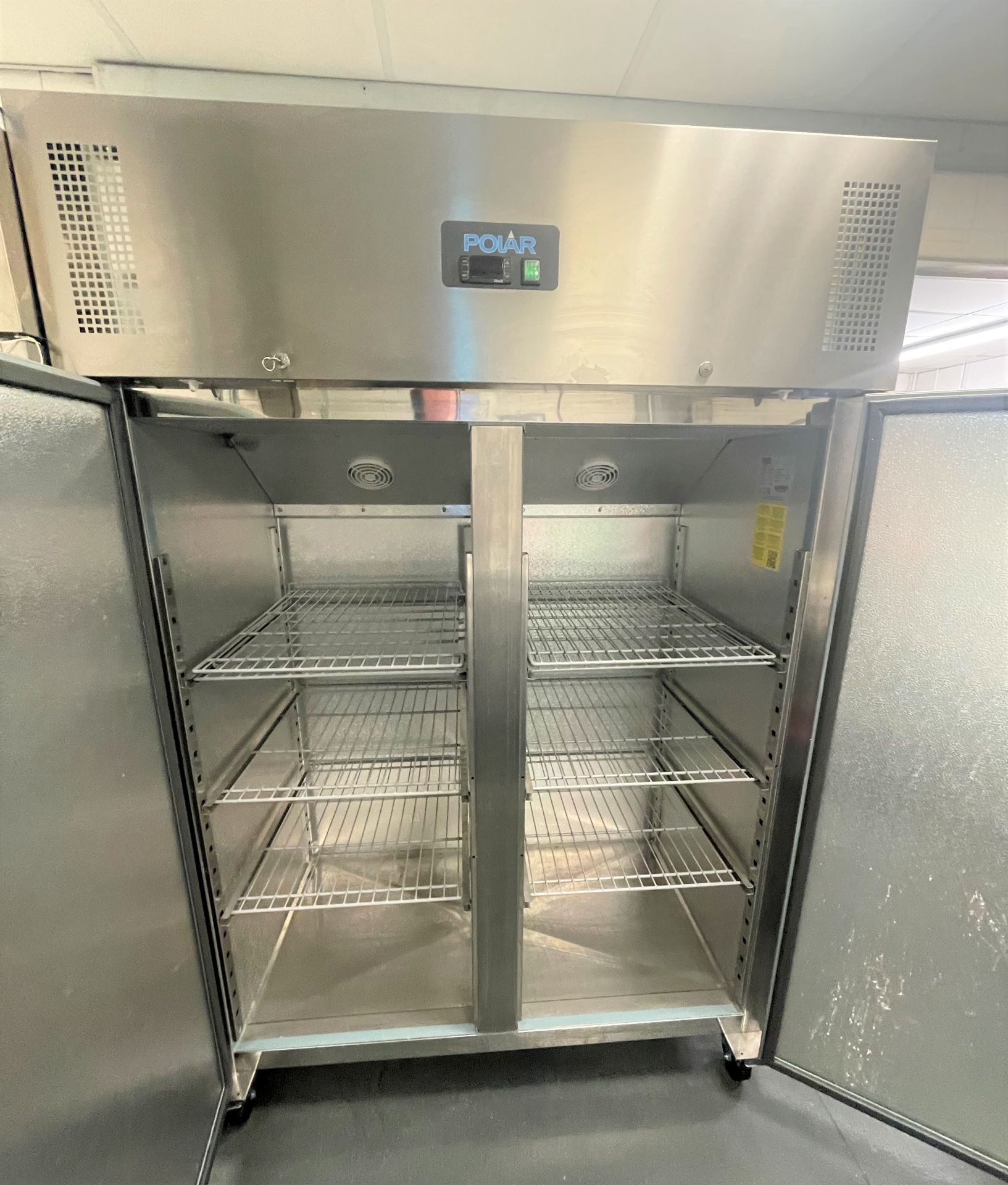 A Polar G594-02 Stainless Steel Mobile Upright Refrigerator No.21094520, 1350mm x 810mm x 2000mm h. - Image 2 of 3