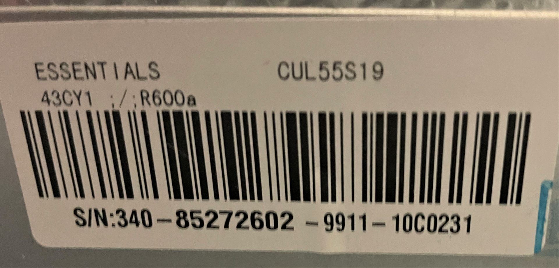 An Essentials CUL55S19 Refrigerator, 550mm x 570mm x 840mm h. - Image 3 of 3