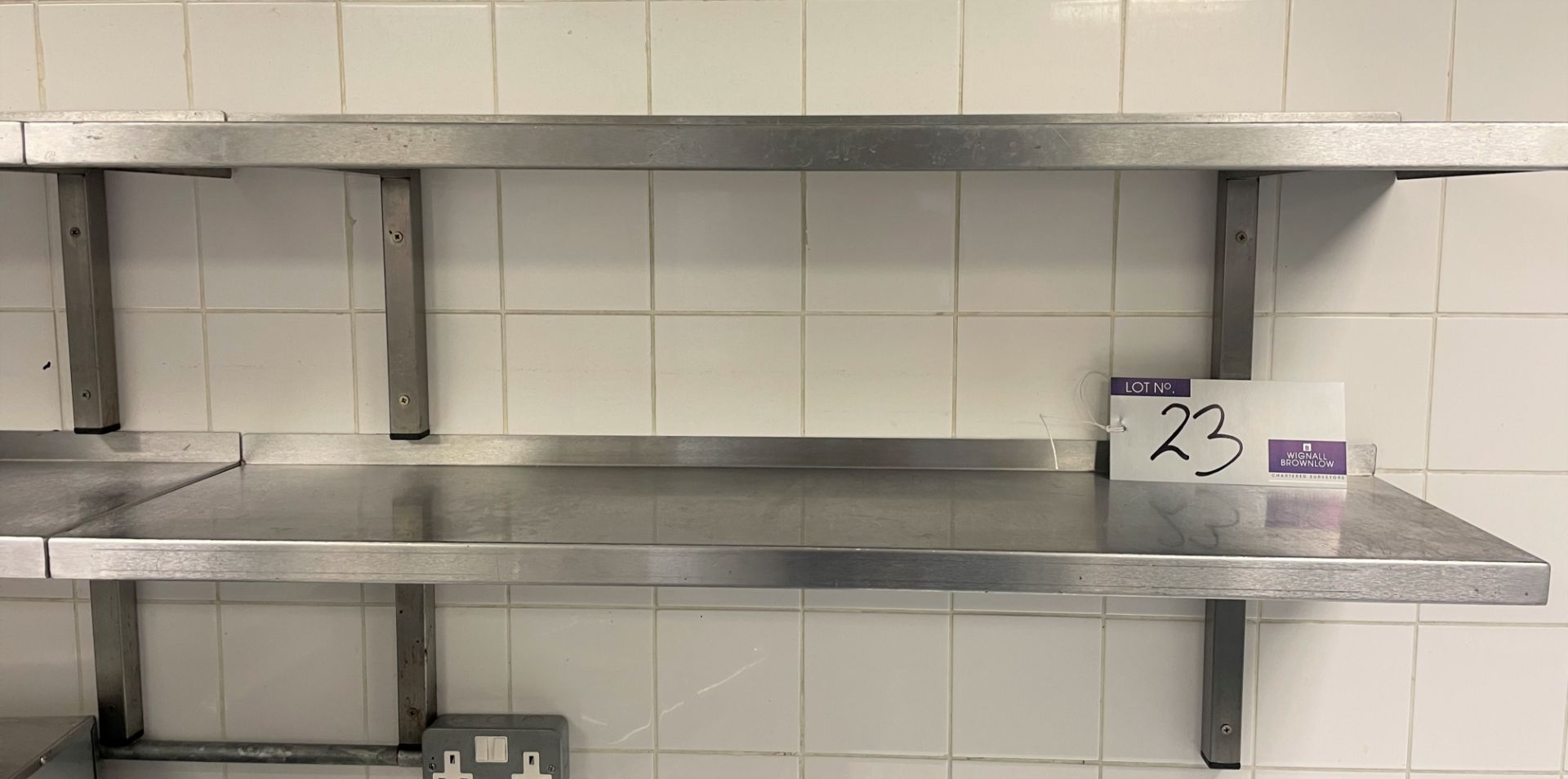 2 Wall Mounting Stainless Steel Shelves, 1125mm x 300mm