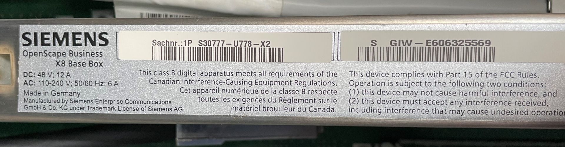 A Siemens Openscope Business X8 Base Box with An X8 Expansion Box, 12 Unify Openstage 30T - Image 3 of 7