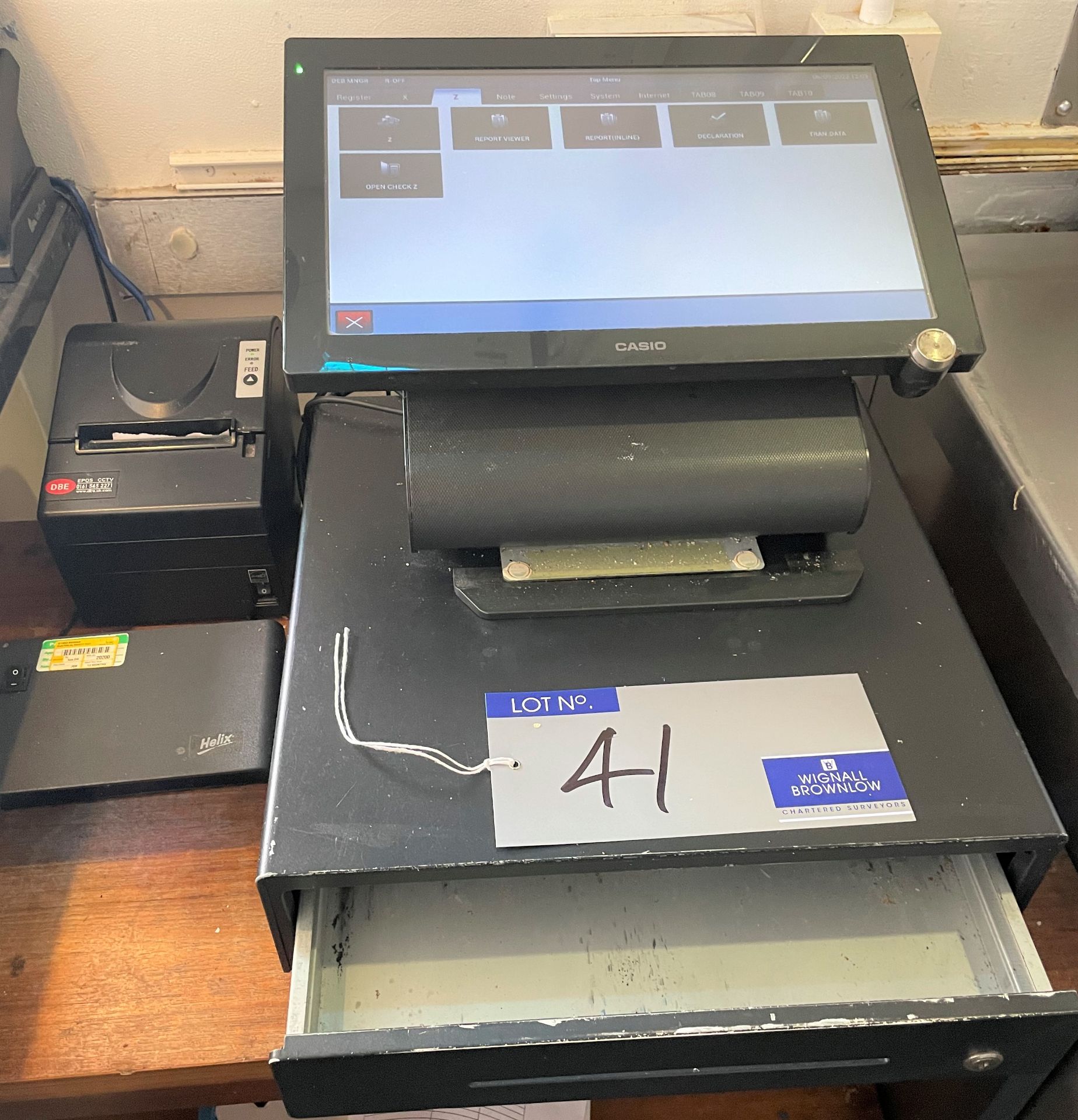 The Point of Sale Equipment comprising: Casio V-R7000-BD Touchscreen Terminal; Cash Drawer; SNBC