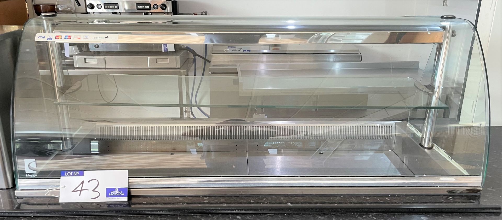 An Integra idesign Refrigerated Food Display Unit with Hygiene Screen, Glass Shelf and Lighting-in