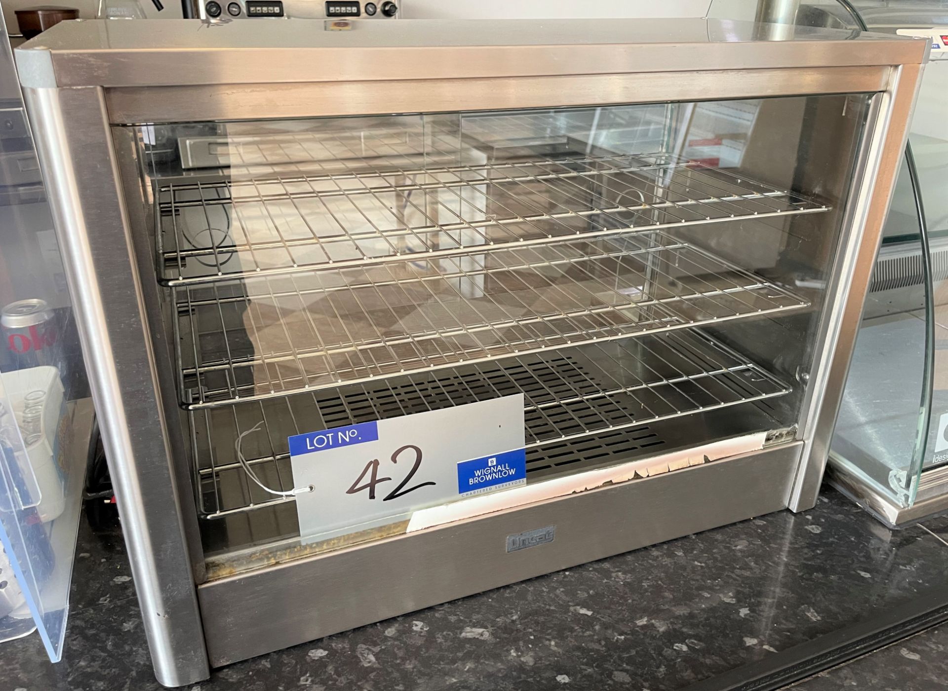 A Lincat LPW-A003 Heated Pie Cabinet No.21426794, 710mm x 330mm x 500mm h.