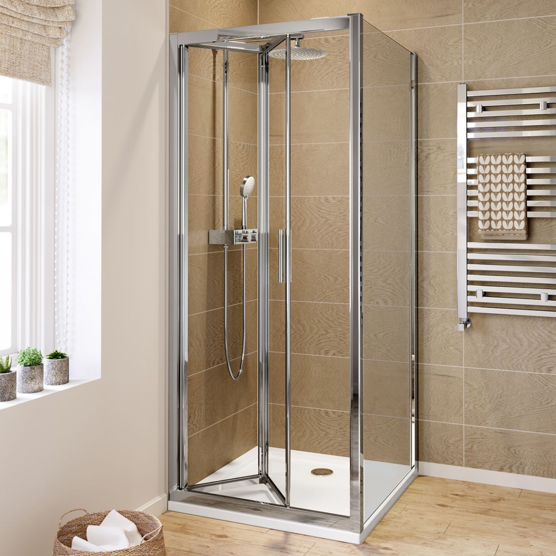 New (NY18) 760x760mm - 6mm - Elements Easy Clean Bi Fold Door Shower Enclosure. RRP £259.99. 6... - Image 2 of 2