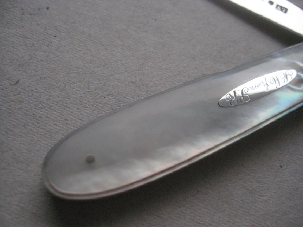 Rare Victorian Cased Silver Bladed Folding Fruit Knife - Image 6 of 12