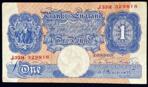1940 WARTIME ONE POND NOTE £1