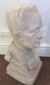 Large Bust Sculpture Military Signed 19c