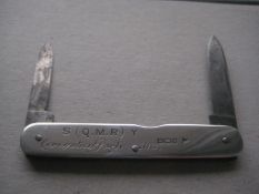 Rare George V "Coronation 1911 Party" Silver Hafted Twin Bladed Penknife