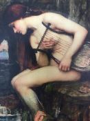 Impressive Gilt Framed Print On Canvas The Sire Female Swimmers