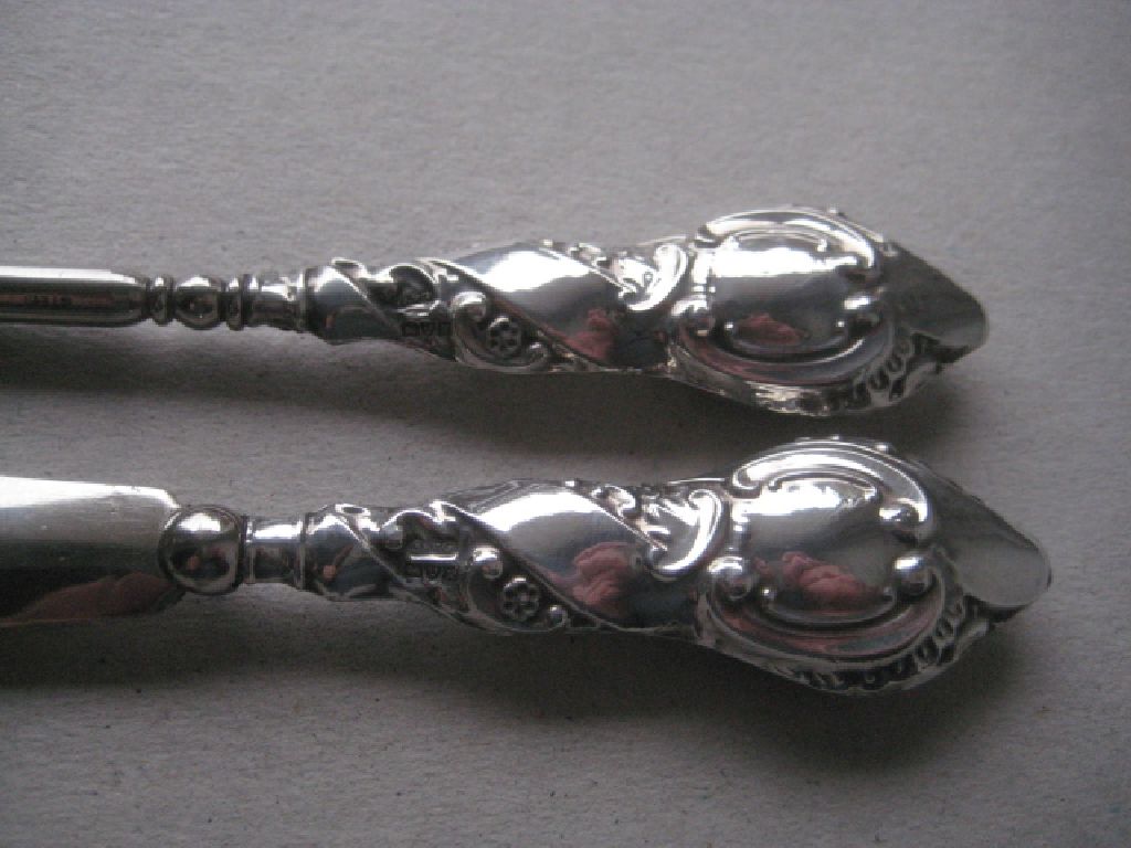 Edwardian Silver Shoehorn and Buttonhook Set, Cased - Image 8 of 11