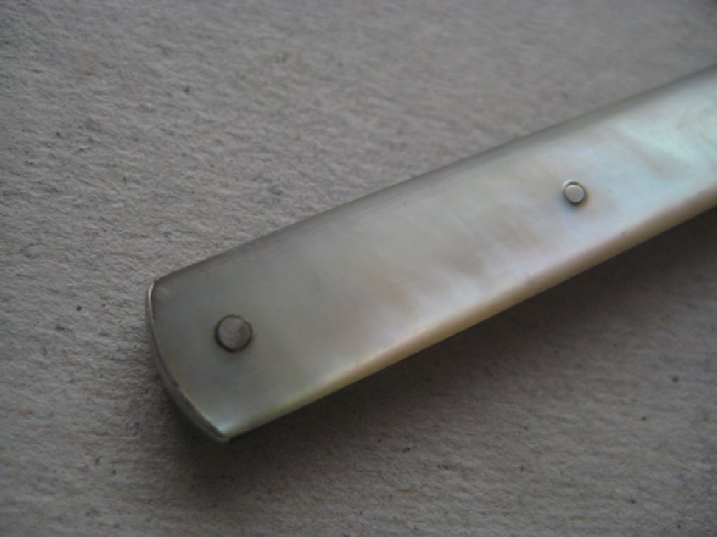 Rare George III Silver-Gilt Mother of Pearl Hafted Folding Fruit Knife, c1773 - Image 3 of 9