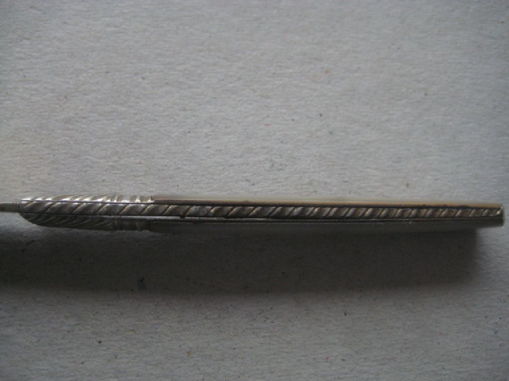 Rare George III Silver-Gilt Mother of Pearl Hafted Folding Fruit Knife, c1773 - Image 6 of 9