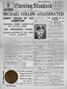 Michael Collins Ireland Original 1922 Penny Death Metal Plaque