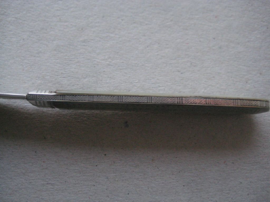 William IV Mother of Pearl Decorated Silver Folding Fruit Knife - Image 7 of 9