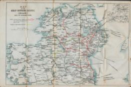 Original 1896 Antique Great Northern Railway Map of Ireland.