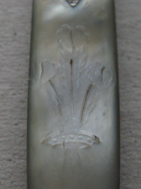 Rare Large Double Duty Marked Mother of Pearl Hafted Silver Fruit Knife - Image 3 of 12