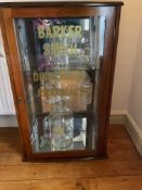Scarce Antique Pharmacy Shop Display Cabinet with Old Chemist Bottles
