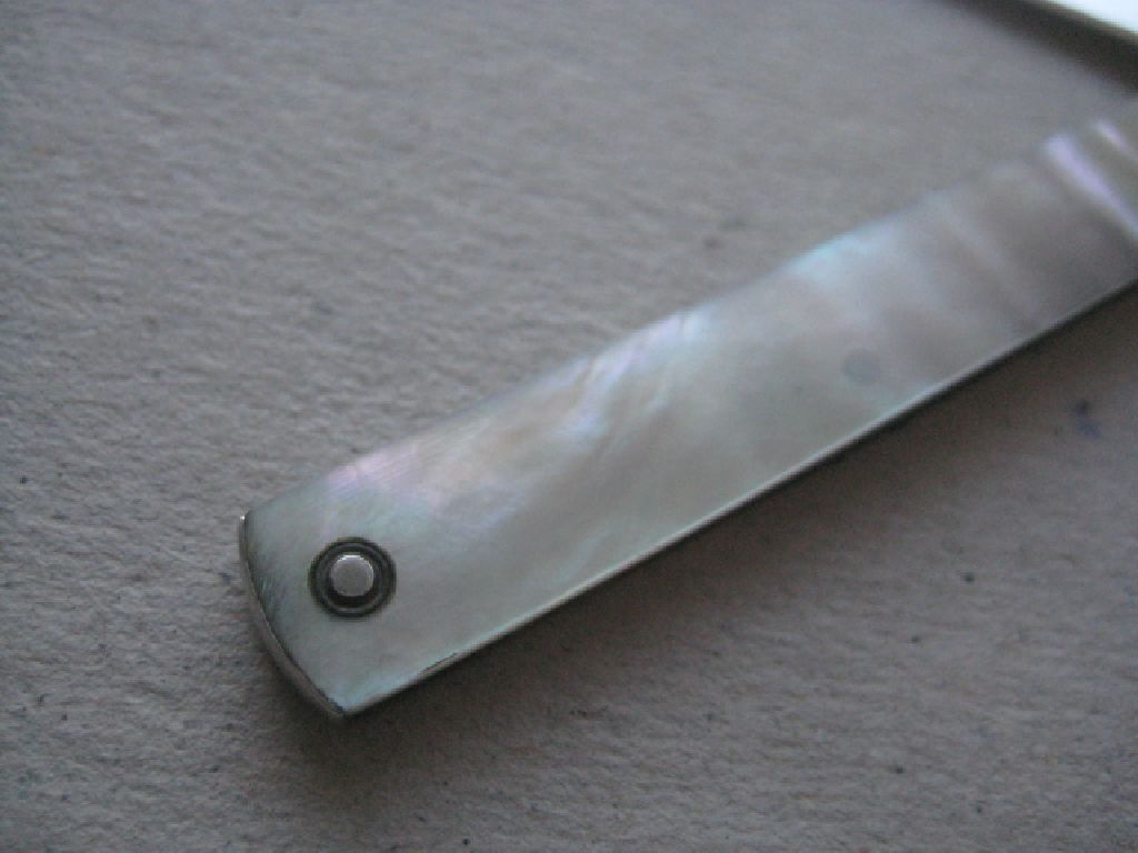 Rare George III Silver Duty Mark Scimitar Bladed Folding Fruit Knife - Image 9 of 9