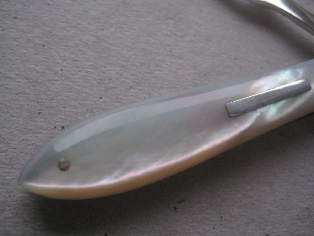 Rare Victorian Cased Mother of Pearl Hafted Silver Bladed Folding Fruit Knife & Fork - Image 21 of 21