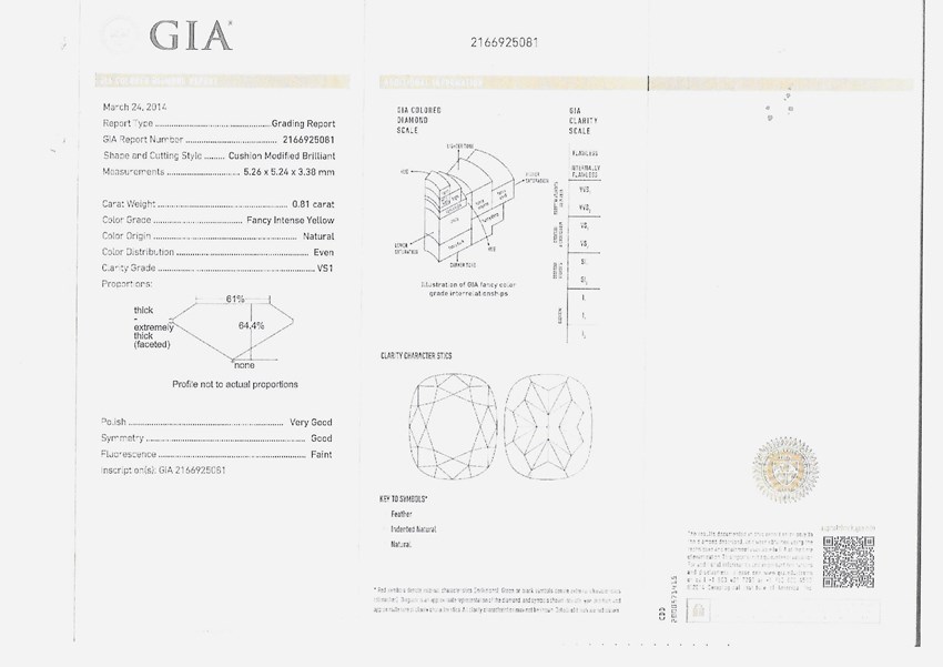 A Cushion Cut Intense Yellow Certified Diamond Halo Ring - Image 3 of 3