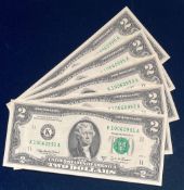 CONSECUTIVE RUN OF $2 TWO DOLLAR NOTES