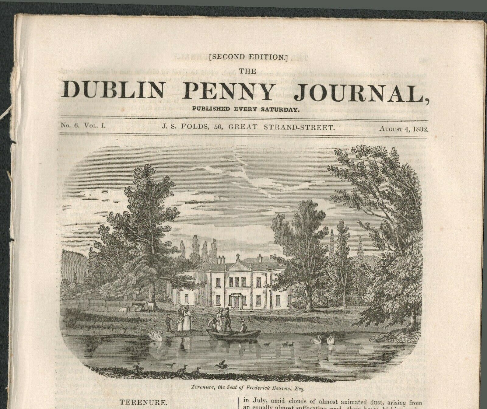 2 Antique Editions 1832 Dublin Penny Journal 14 Giant Causeway - Image 3 of 3