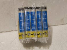 5 Packs of E-872 Ink Cartridge Replacement for Epson T0872 Cyan