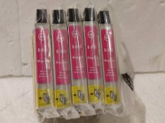 5 Packs of E-593 Ink Cartridge Replacement for Epson T0593 Magenta