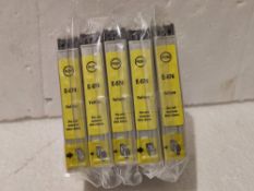 5 Packs of E-874 Ink Cartridge Replacement for Epson T0874 Yellow