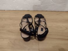 2 Pairs of Insolia Heels Black Standard Fit Stripe Ladies Shoes - Size 6 (RRP £50)