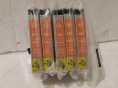 5 Packs of E-879 Ink Cartridge Replacement for Epson T0879 Orange