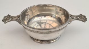 20th Century Scottish Style Quaich Pewter With 2 Handles and Celtic Decoration