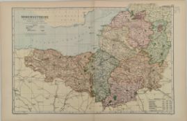 Antique Map 1899 G. W Bacon & Co . Somerset Not Framed. Measures 35cm by 53cm