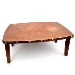 Vintage Retro Copper Topped Coffee Table with Brass Studs