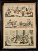 Antiques Framed Print Depicting Georgian Coaching Themes. Measures 15 inches tall by 12 inches wide