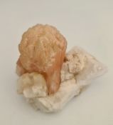 Collectable Minerals Stilbite Sheath on Apophyllite