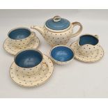 Vintage Susie Cooper Tea Pot Plus Cups Saucers Milk & Sugar Star Burst Pattern