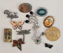 Parcel of Costume Jewellery Brooches 12 Items in Total