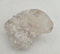 Collectable Minerals Calcite Crystal on Apophyllite Weight 216g. Measures 3 inches by 2 inches