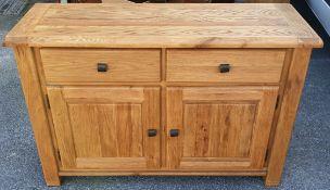 Large Rustic Oak Sideboard With Plenty Of Storage. Previously used in a farmhouse