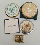 Assorted Compacts 4 in Total and a Pill Pot