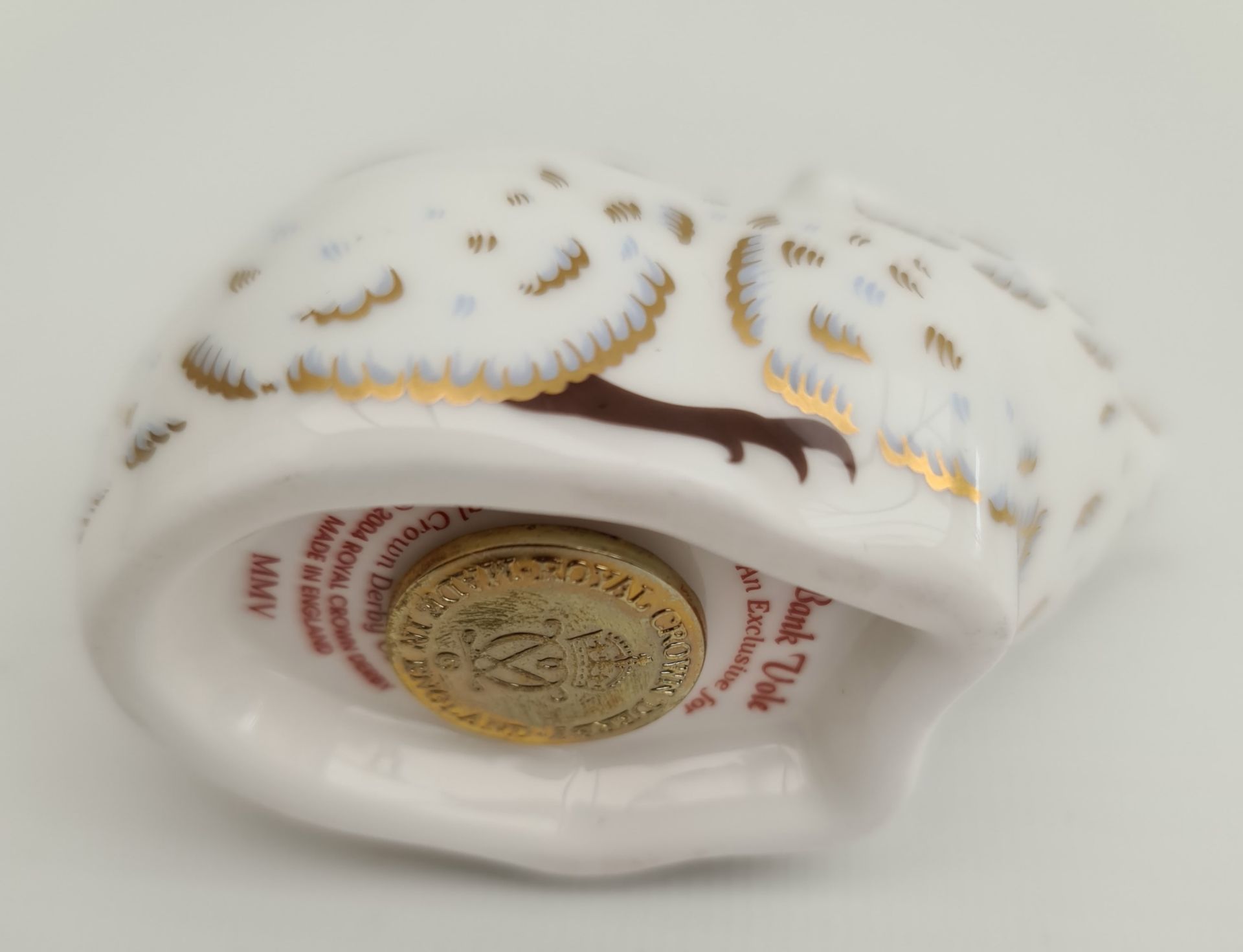 Royal Crown Derby Bank Vole Paperweight 2004 Gold Stopper - Image 3 of 3