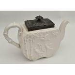 Antique White Stone Ware Chinoiserie Copeland Tea Pot Chinese c1874
