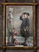 Antique Framed Pears Print Saluting The Admiral c1905. Hardwood frame. Glazed