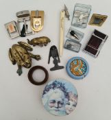 Parcel of Vintage Items Includes Brass, Ronson Lighter, Tape and Picture Frame 15 items in total