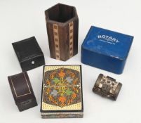 Vintage 6 x Small Boxes Includes Jewellery Card & Watch