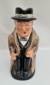 Large Royal Doulton Winston Churchill Toby Jug. Measures 10 inches tall